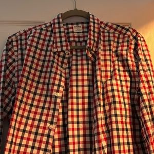 Men’s meduim red and blue plaid shirt